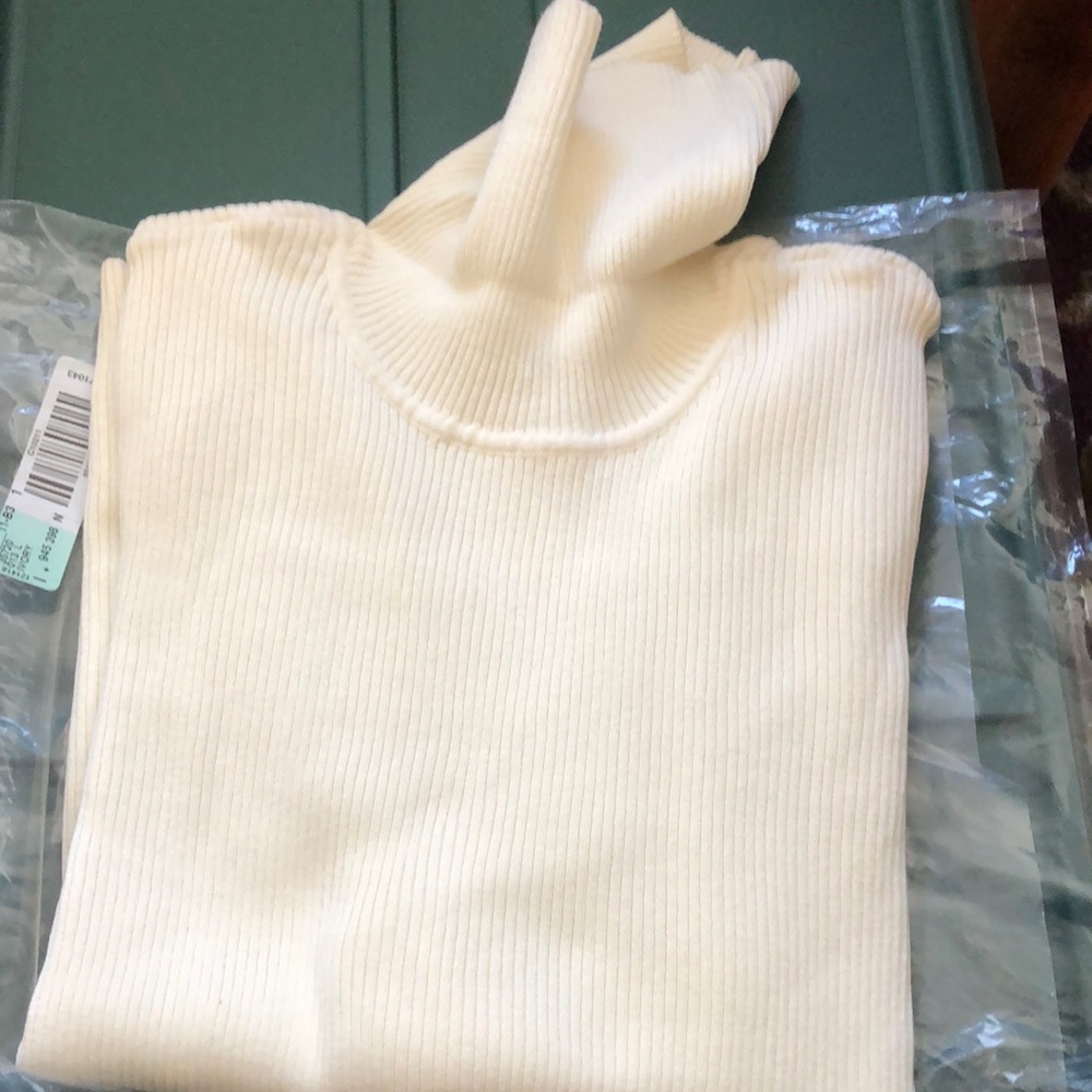 Large Cream Turtleneck Sweater, Anywear Fave, Brand New